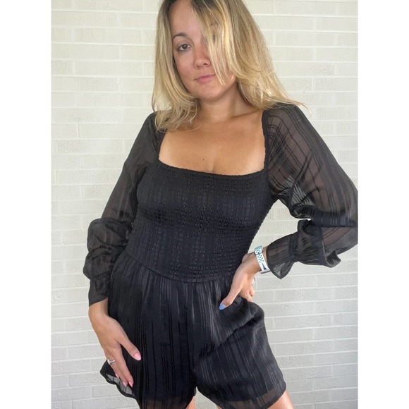 Abercrombie & Fitch romper black sheer size xs - Picture 1 of 12
